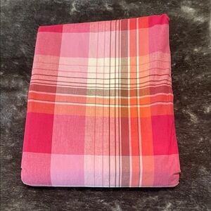 Pottery Barn Teen Prescott Plaid Pink and Red Twin Duvet Cover